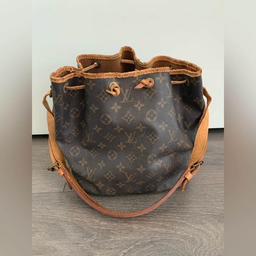 Authentic Louis Vuitton bag handbag shopper tote leather monogram brown tan LV - Picture 6 of 16